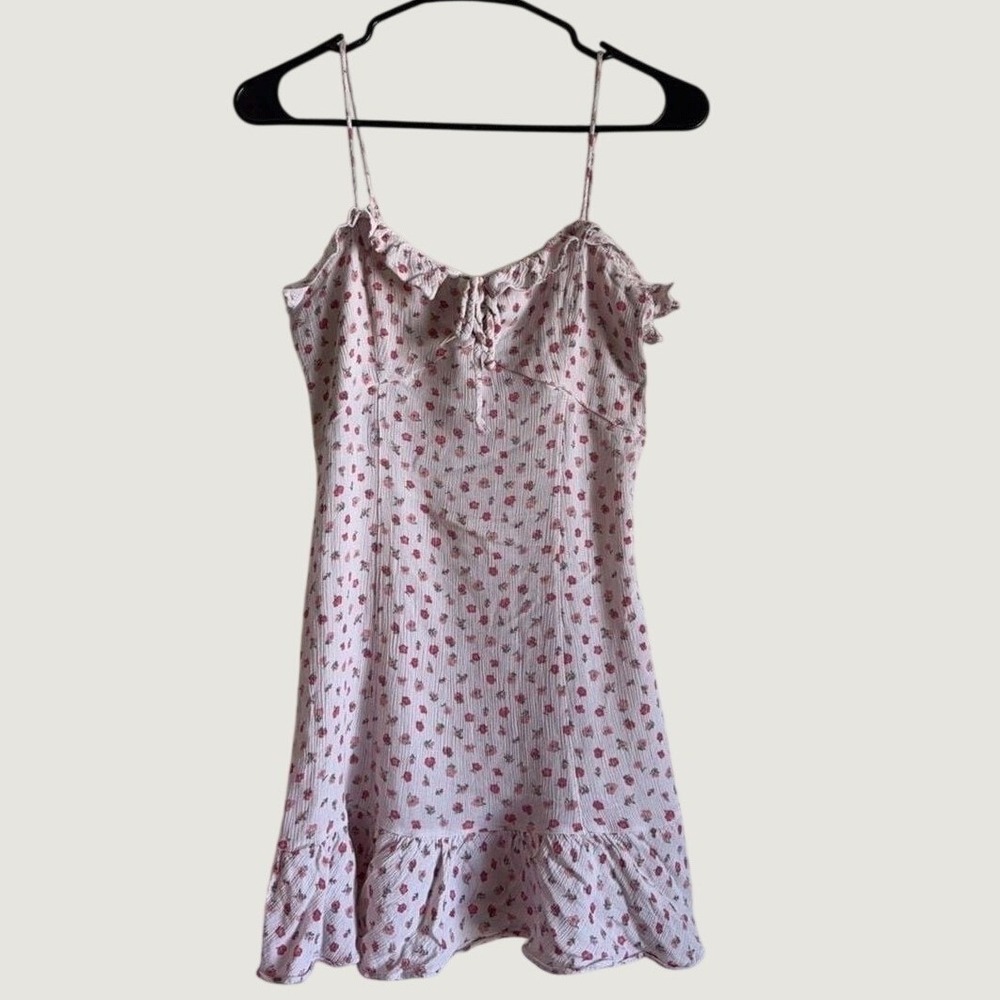 Floral Rayon Top Pink Red Rose Print Lightweight Summer Blouse Made in USA